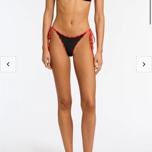triangl swimwear Black and Red Tie-Side Bikini Bottom
